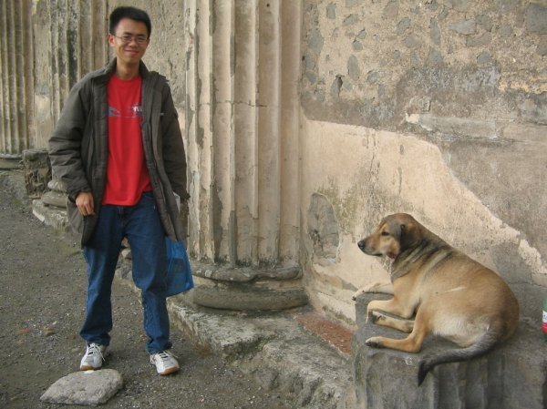 Me and a dog at the Basilica