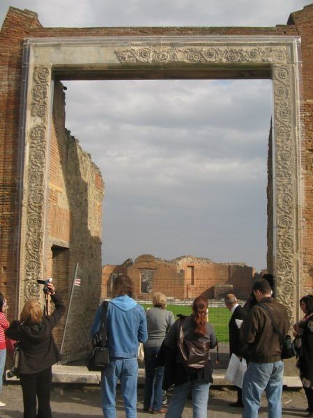 The amazingly preserved marble portal of the Building of Eumachia
