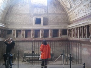Admiring the interior of Forum Thermae