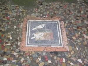 Wonderfully preserved floor mosaic in the House of the Faun