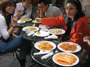 Our lunch - various types of pasta