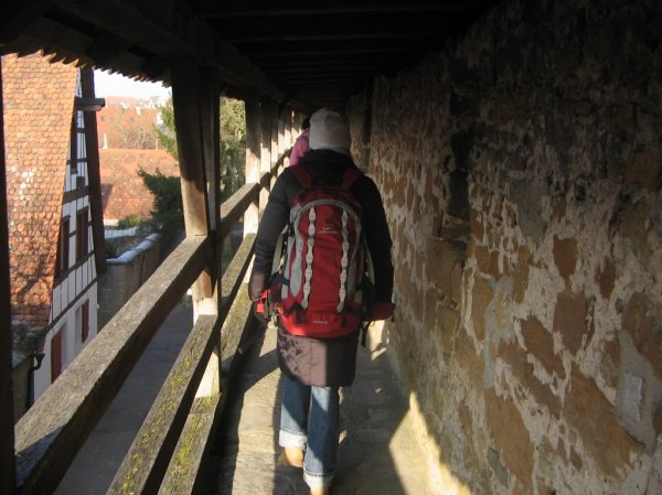 Walking along the town walls