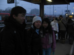 Waiting for our train at Steinach station
