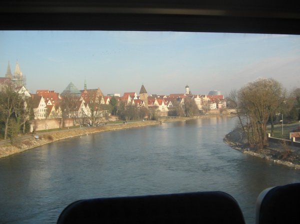 View of the Danube, which separates Ulm from New Ulm