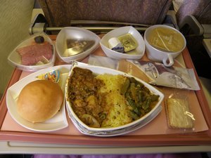 Food on the Emirates flight