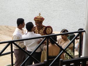 A wedding taking place at the restaurant