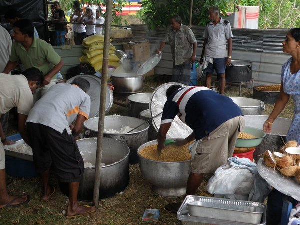 Our Sri Lankan counterparts busily preparing breakfast