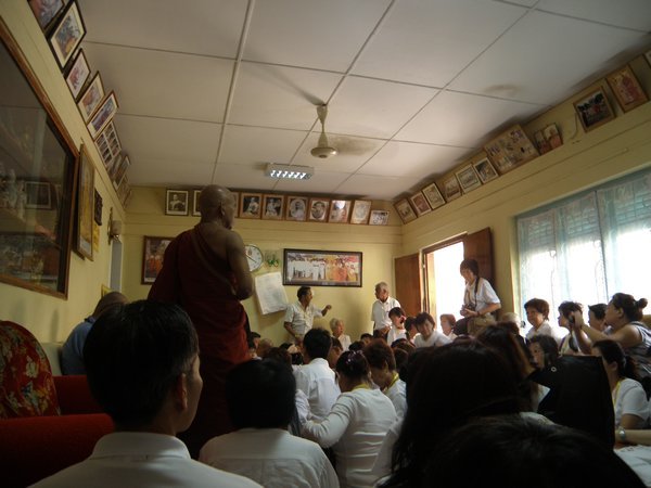 Gathering at the office of Sri Maha Bodhi's chief monk