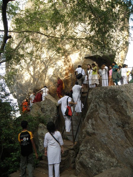Queuing to see Mahinda's Cave