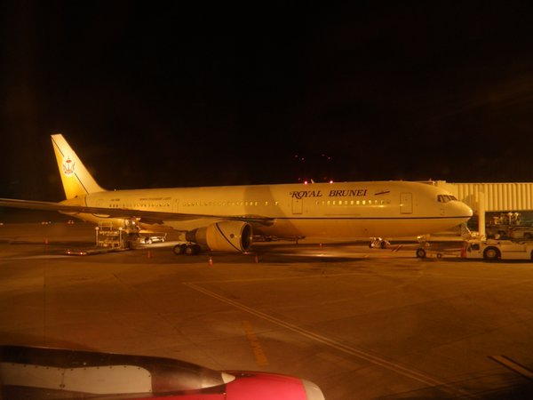 A Royal Brunei plane in BSB airport