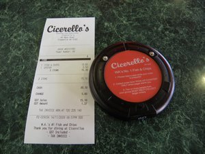Receipt and pager