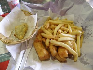 Fish & Chips (plus a battered oyster)