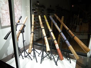Aboriginal musical instruments in a Fremantle shop