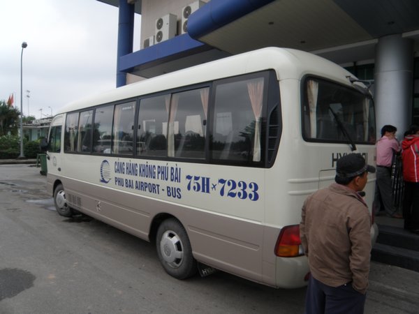 Shuttle bus at Hue airport