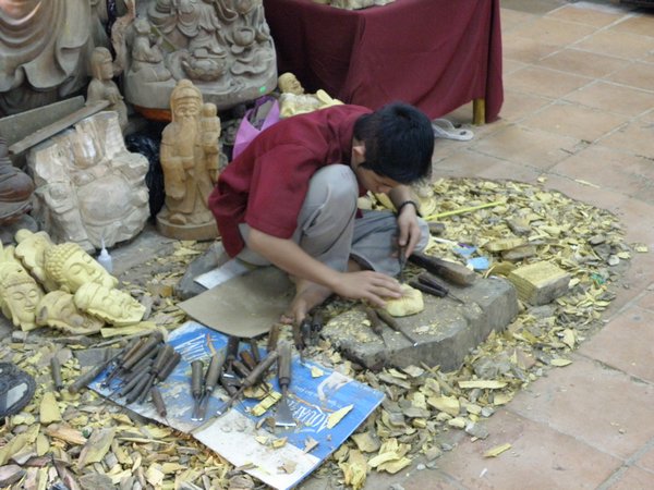 Wood-carving in the Handicraft Workshop