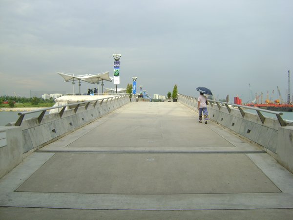Marina Bridge (which holds the crest gates used to control flooding)