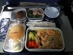 Inflight meal from Singapore to Shenyang