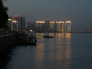 Riverfront at night