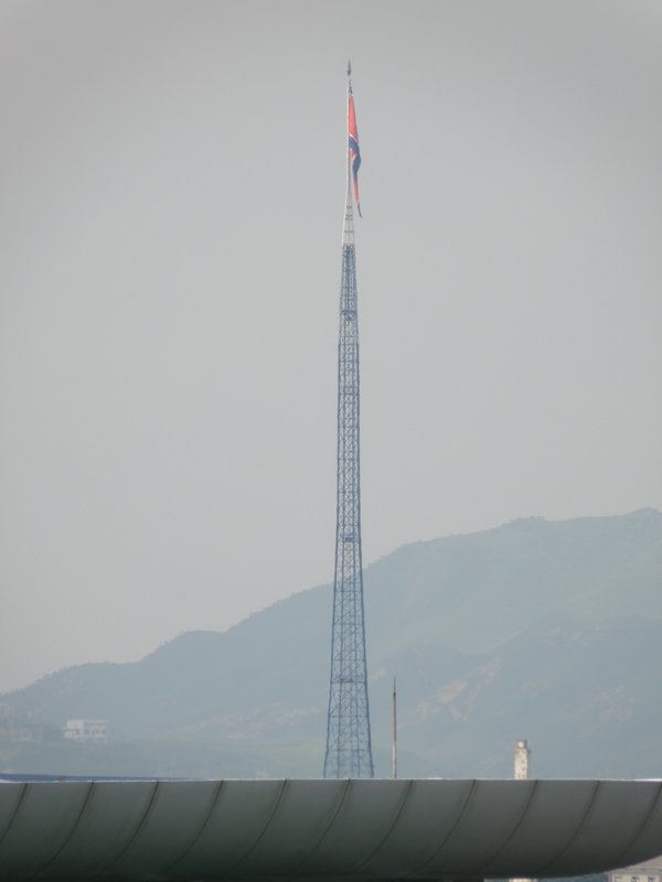 North Korean flag-mast