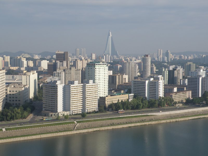 View of Pyongyang from my hotel room