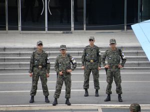 Casual South Korean soldiers