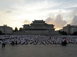 Mass gathering at Kim Il Sung Square