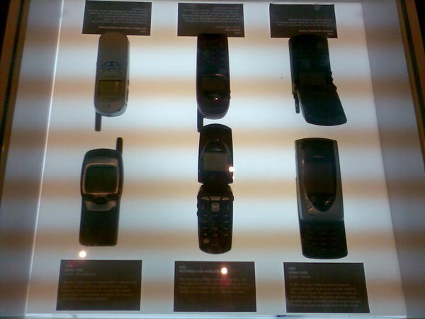 Some mobile phones on display