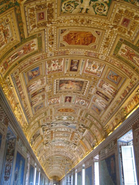 The hall on the way to the Sistine Chapel