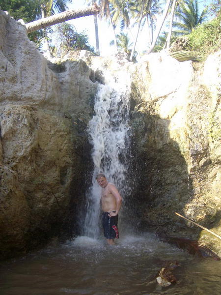 Dip in waterfall