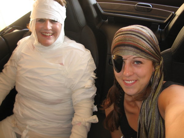 Ok, so...a pirate and a mummy are driving a convertable...