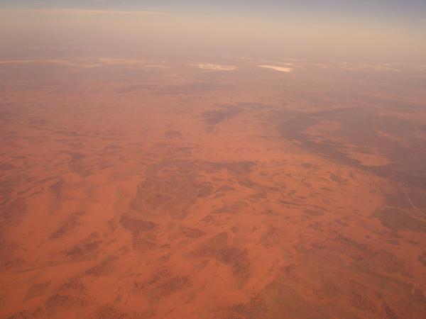 Flying in over the Red Centre