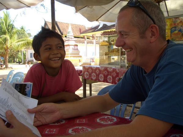 Nige and his Cambodian language teacher
