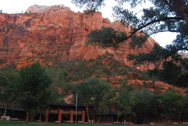 Lodge Against the Canyon Wall