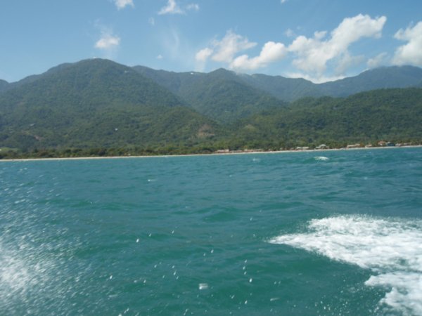 The mainland from the boat