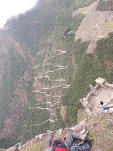 Machu Picchu and road.