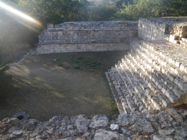 Stairs and courtyard at Uxmal