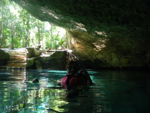Snorkeling in the underground river
