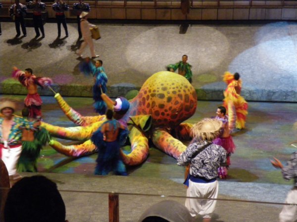 Giant octopus dance
