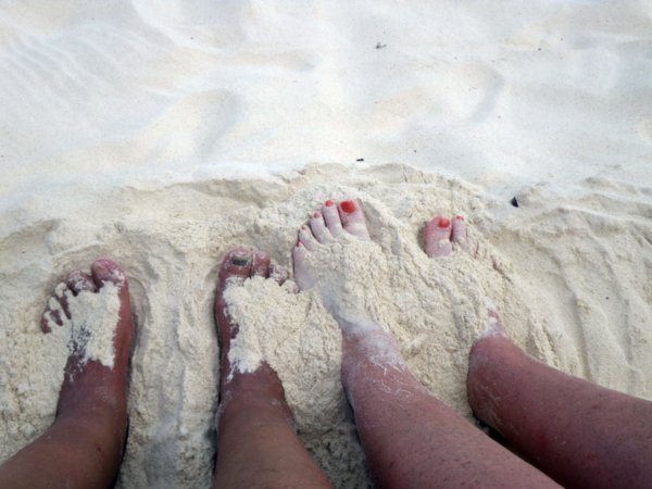 Toes in the soft sand