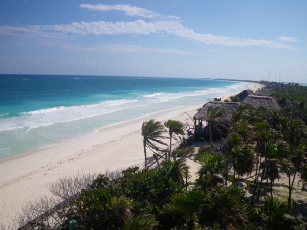 View of Caribbean beach on Sian Kaan