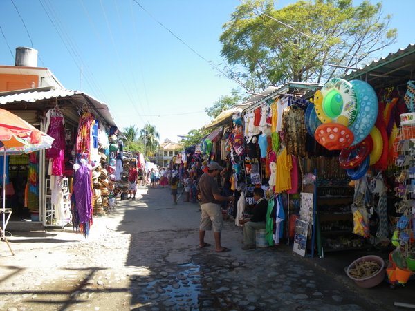 Street market for trinkets and touristy stuff