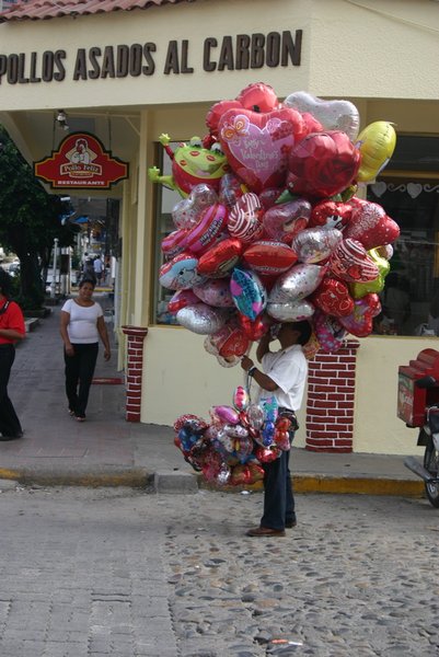 Vendor selling valentines baloons