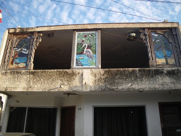 Building in Barra - so run down, but with beautiful stained glass windows