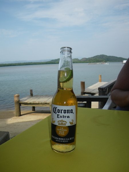 Drink of choice at a place we stopped to eat right on the water's edge