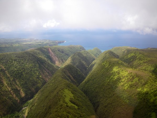 21 View of the deep valleys of Hawaii from the air