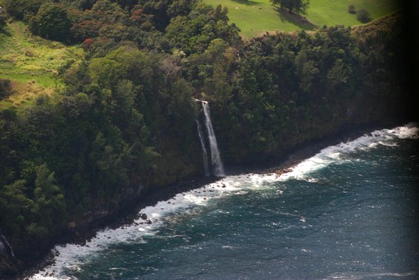 11 Waterfall flowing into the ocean
