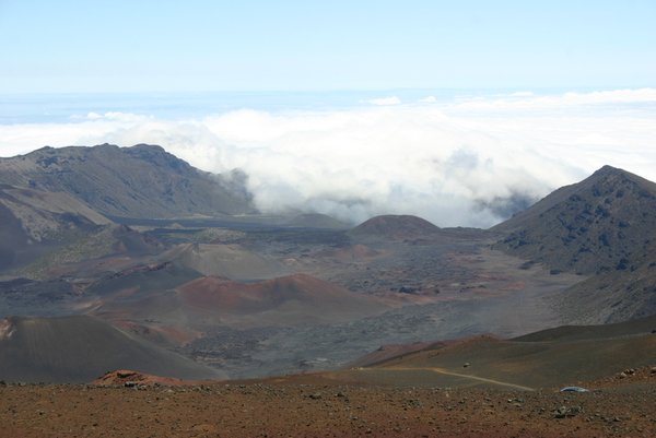A view of the crater of Haleakala from the top