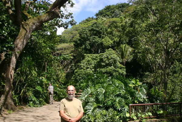 On the trail in Waimea Valley