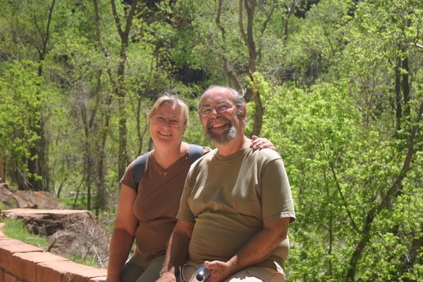 Us on the river walk trail in Zion