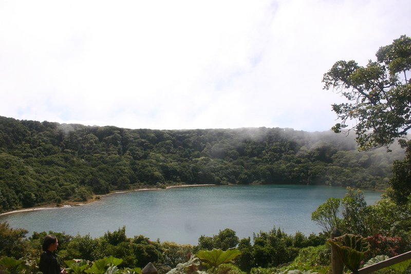 Lake at top of trail in cloud forest